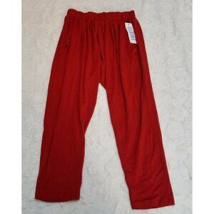 New Lucy Love Womens Pleated Pull-On Camp Pants XS Red Pockets Elastic Waist